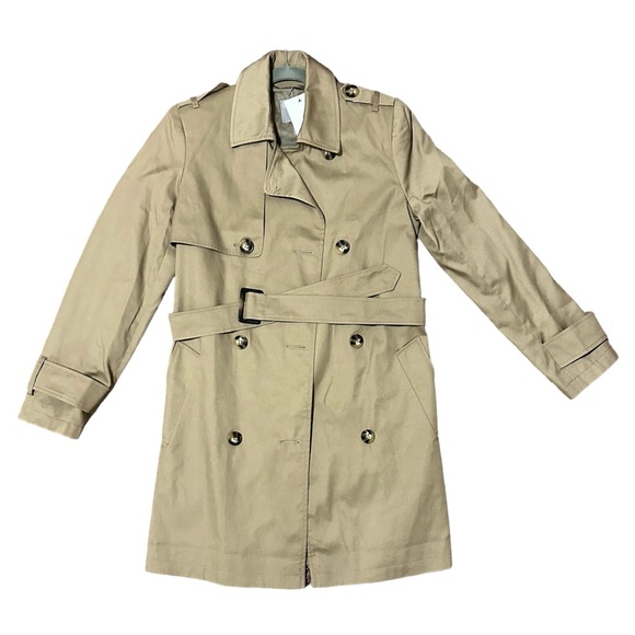 ASOS Jackets & Blazers - ASOS NEW CREAM TANNED TRENCH COAT SIZE 4 WITH BELT AND SIDED POCKETS